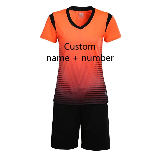 Custom name number Женские футбольные Джерси Наборы женский спортивный комплект волейбол Джерси рубашки тренировочные шорты костюмы униформы нарисованные на заказ - Цвет: Custom name number