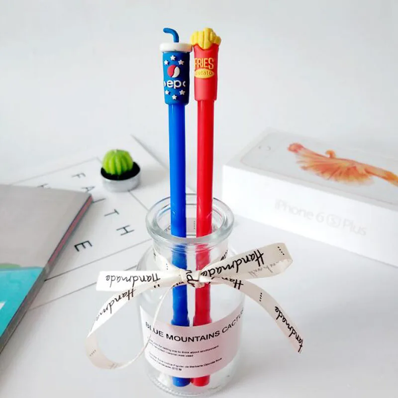 1pc random Милые гелевые кавайные ручки с героями мультфильмов, крутые ручки из канцелярского материала, эсколярная углеродная ручка для студентов, офисные школьные принадлежности, канцелярские принадлежности - Цвет: 1pc random
