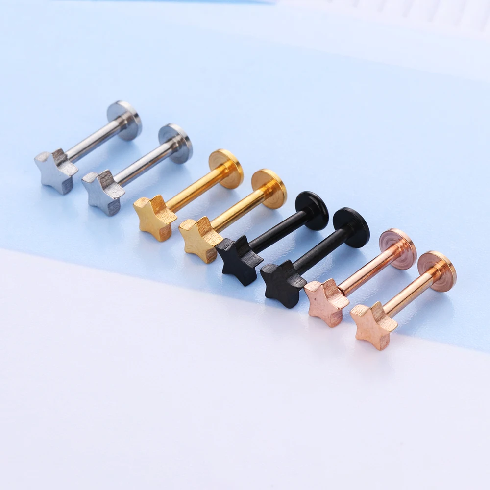 Серьги-гвоздики из хирургической стали для пирсинга простые унисекс серьги губ