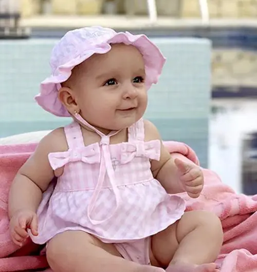 Модная розовая клетчатая детская одежда для первого дня рождения Одежда