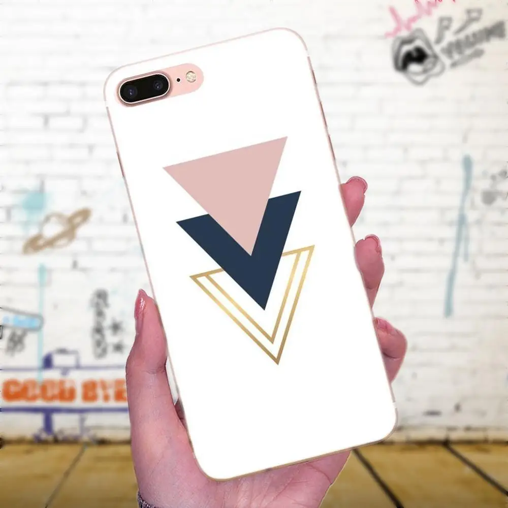 Мягкий ТПУ горячие продажи розовое золото геометрические узоры для Galaxy A3 A5 A7 On5 On7