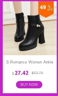 S. Romance/женские ботинки, большие размеры 34-43 модные зимние ботинки с круглым носком женские зимние сапоги до колена без шнуровки женская обувь черный, белый цвет, SB163
