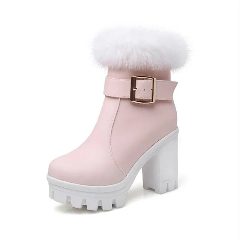 Женские кашемировые сапоги на очень высоком каблуке розовые принцессы из