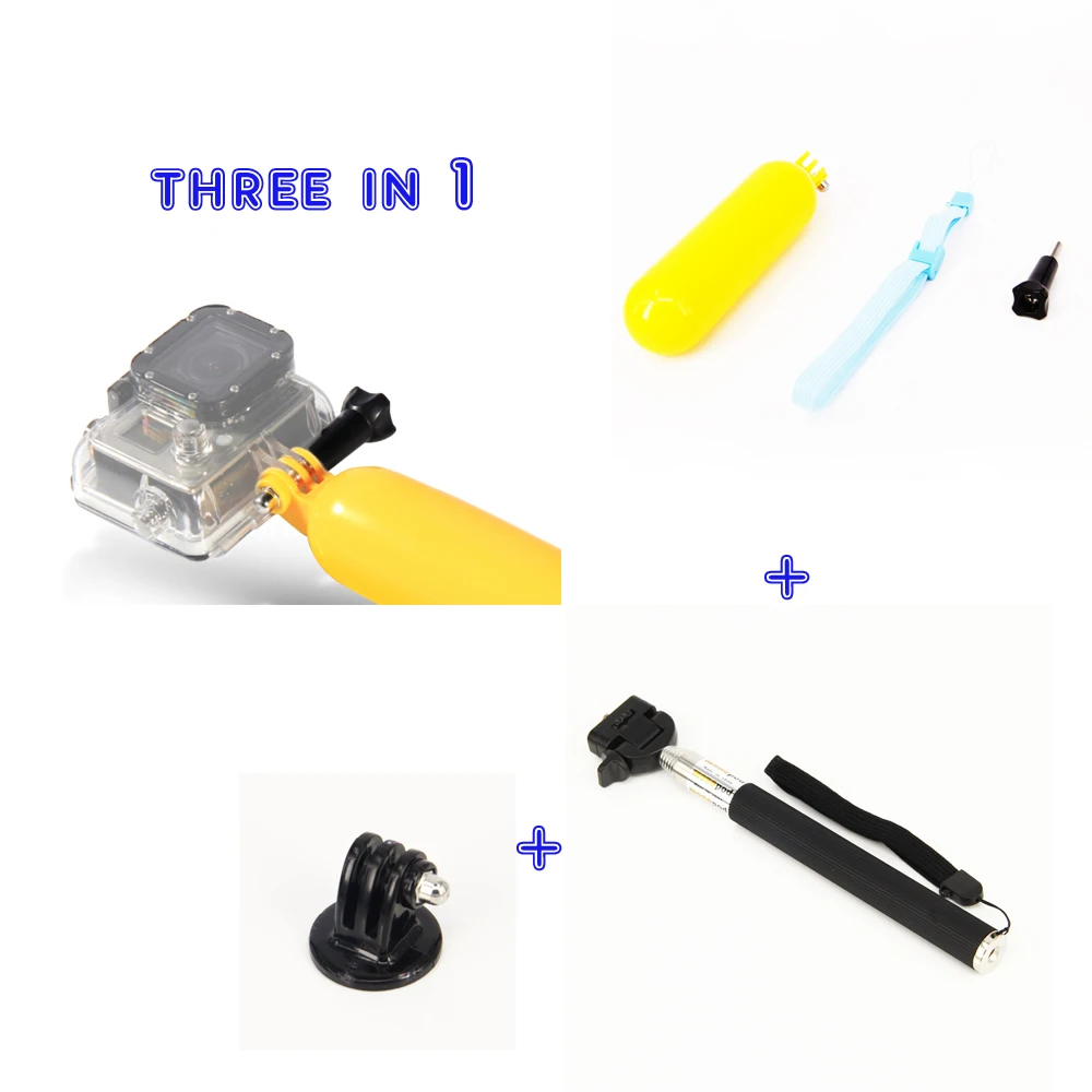 Для GoPro аксессуары комплект палка монопод + плавающий поплавок штатив крепление