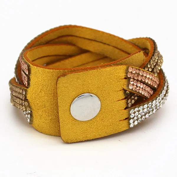 2015 Многослойные плетеные браслеты Кристальный плетеный браслет многоцветный