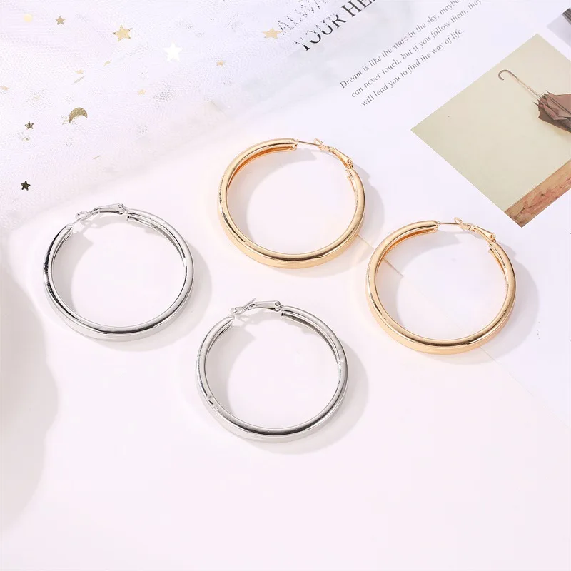 2 цвета Новые именной обруч серьги толстые круглые минималистичные Эффектные