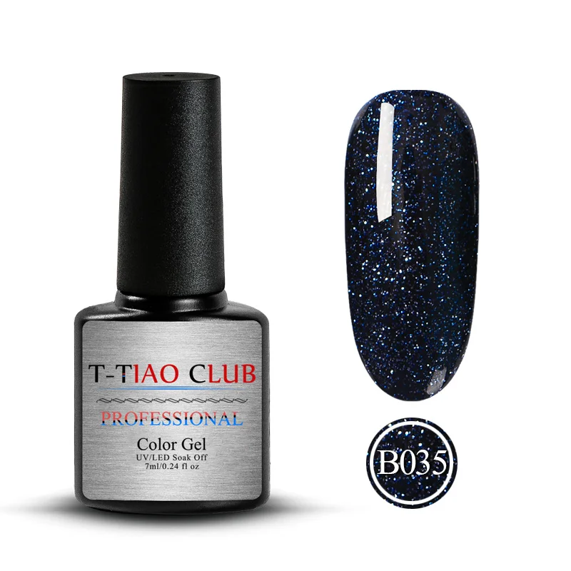T-TIAO CLUB, 7 мл, синий, черный гель для ногтей с блестками, лак для ногтей, Ультрафиолетовый гибридный, долговечный, впитывающий Праймер, маникюрный Гель-лак для нейл-арта - Цвет: M30463