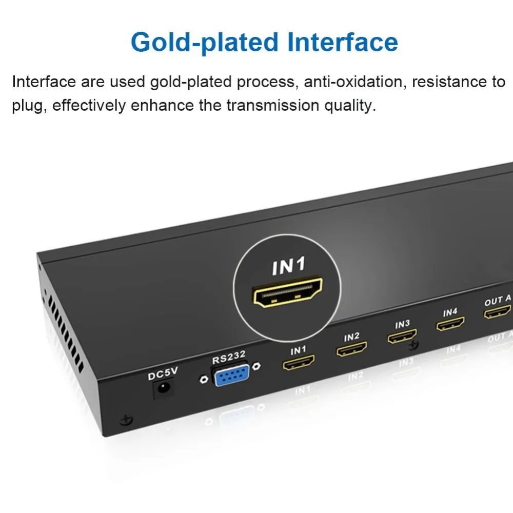 Aikexin HDMI Matrix 4x4 HDMI разветвитель 4 входа 4 выхода True Matirx поддержка 1920x1080 60 Гц управление RS232 и ИК-пульт дистанционного управления