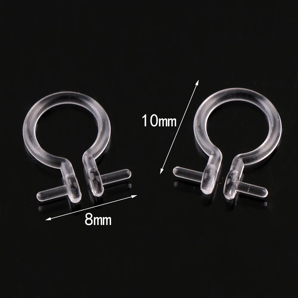 20pc CheapTransparent Painless Ear Clip Base For DIY Making Plug Resins Plastic Earrings Setting JewelryAccessories | Украшения и