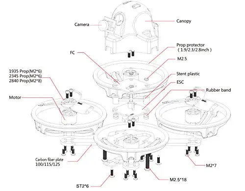 JMT ET115 бесщеточный Квадрокоптер FPV RC Racer Racing Drone RTF с FS i6 пультом дистанционного