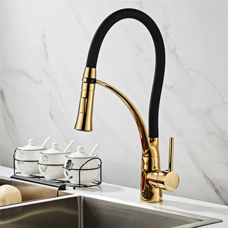 Смеситель кухонный резиновый золотистый с поворотом на 360 градусов |