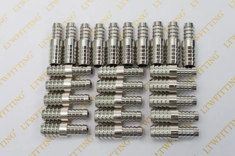 LTWFITTING латунный шлангный редукционный никелевый Сплайсер 3/8 &quotID Hose x1/2&quot ID Fitting Air