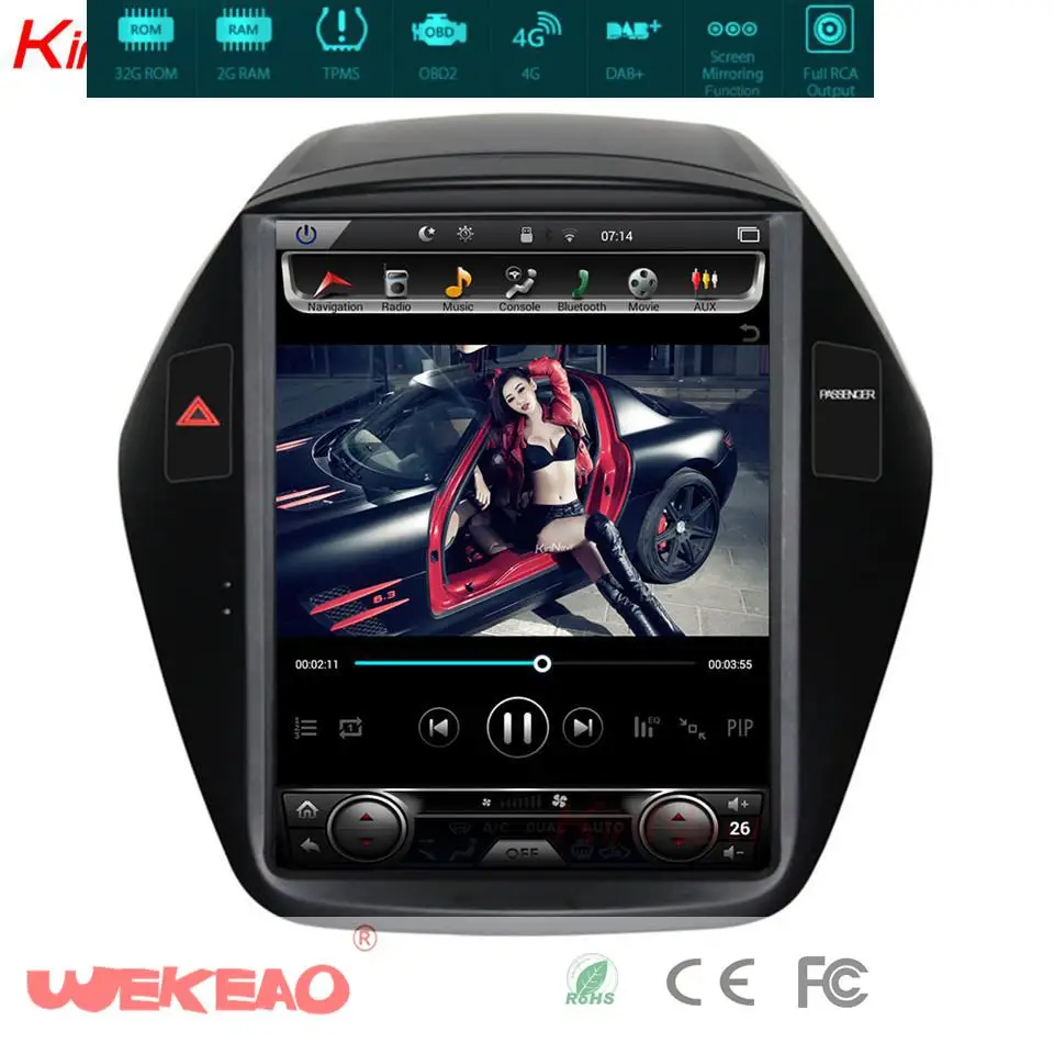 Wekeao 10 4 &quotСенсорный экран Аудио плеер android радио для hyundai Tucson IX35 2010 2014 Android 6 0