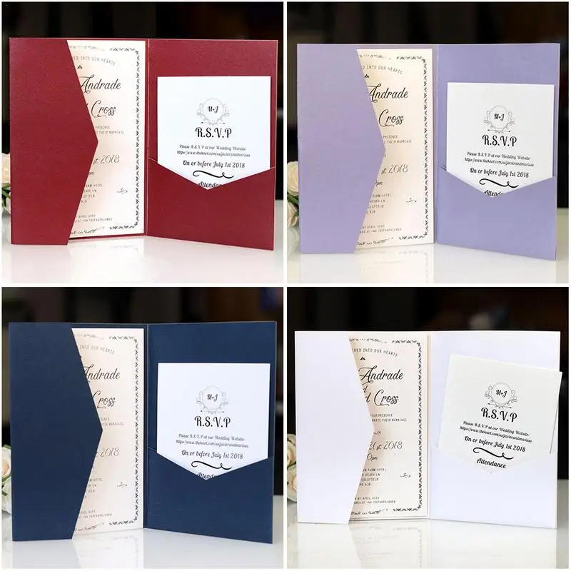 10 шт. пригласительные открытки в простом стиле на свадьбу или день