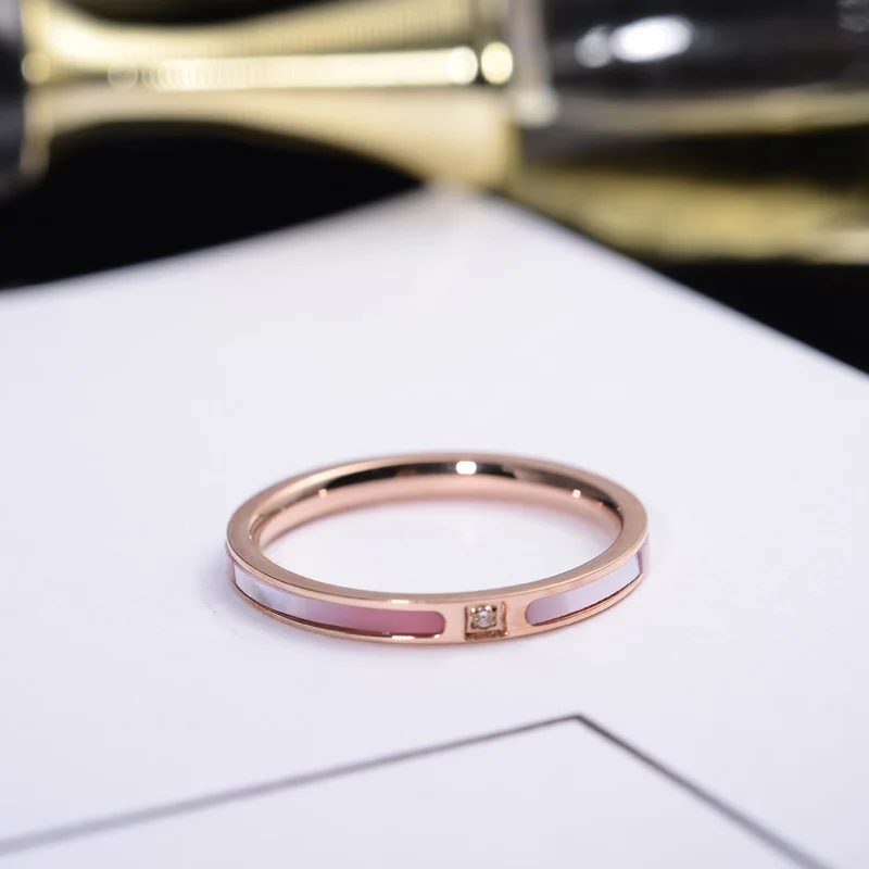 YUN RUO Топ бренд черный белый циркон хрустальные кольца для женщин девушек