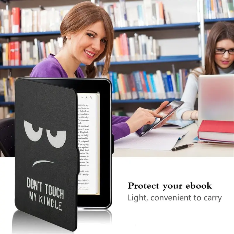 1Pc Slim Faux Leather Folio Flip Case Protective Shell Skin Cover Auto Sleep/Wake For Amazon Kindle Paperwhite 1/2/3 6 Inch C26 |