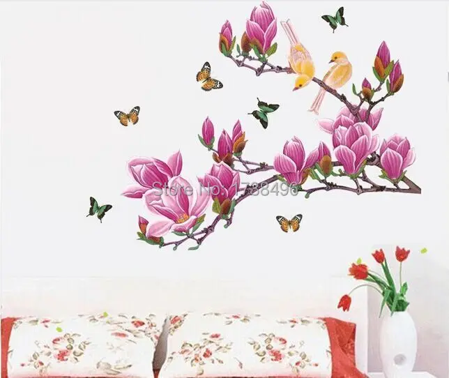 Бесплатная доставка съемный цветочные главная страница арт-декор стены стикеры