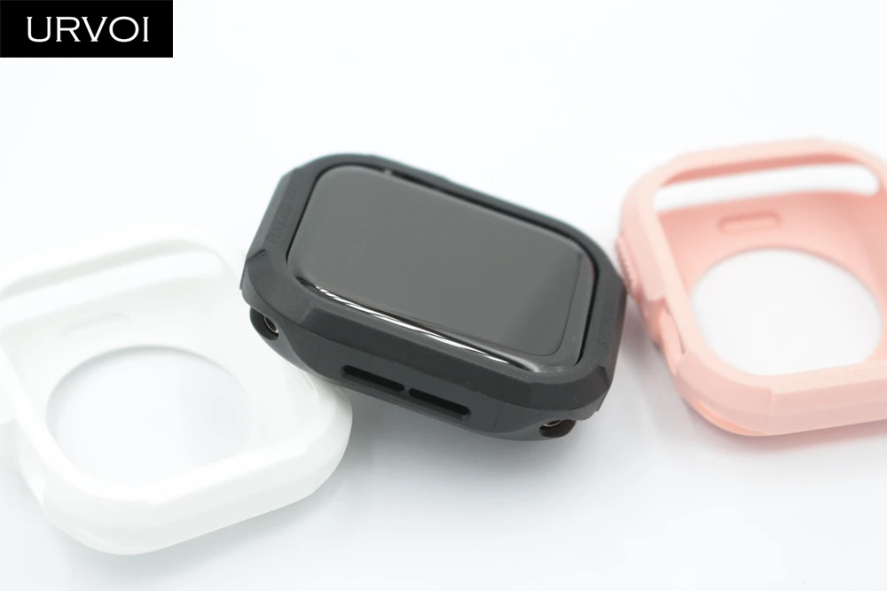 URVOI рамка для apple watch 4 5 чехол TPU чехол для iwatch анти-Шокированный протектор жесткий Броня Жесткий чехол ремешок 40 44 мм белый черный