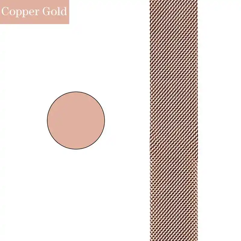 Copper gold Joyozy сетчатый ремешок для часов для Apple watch 38 мм/40 мм/42 мм/44 мм ремешок из нержавеющей стали для Apple watch 4/3/2/1 - Цвет ремешка: Copper gold