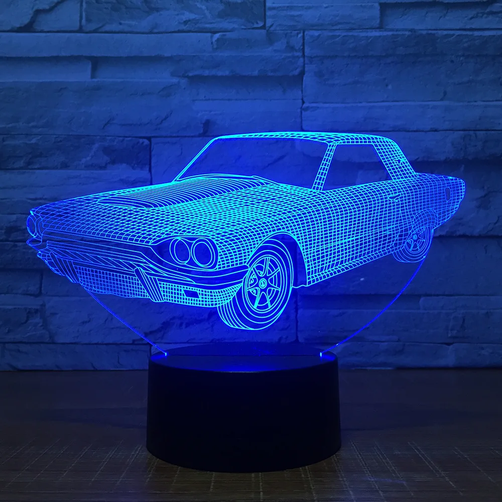 Светодиодная настольная лампа 7 цветов 3d Классический автомобильный ночник креативная прикроватная декоративная лампа 1462