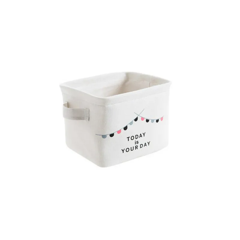 

1PC Small Fresh Cloth Debris Storage Basket Toy Storage Box Kitchen Desktop Storage Bag Snacks Bedroom Cosmetics Storage Basket