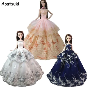 3 шт.лот, модная одежда для кукол Барби, наряды для кукол Барби, свадебное платье, благородные Вечерние наряды для кукол Барби, детская игрушка 16