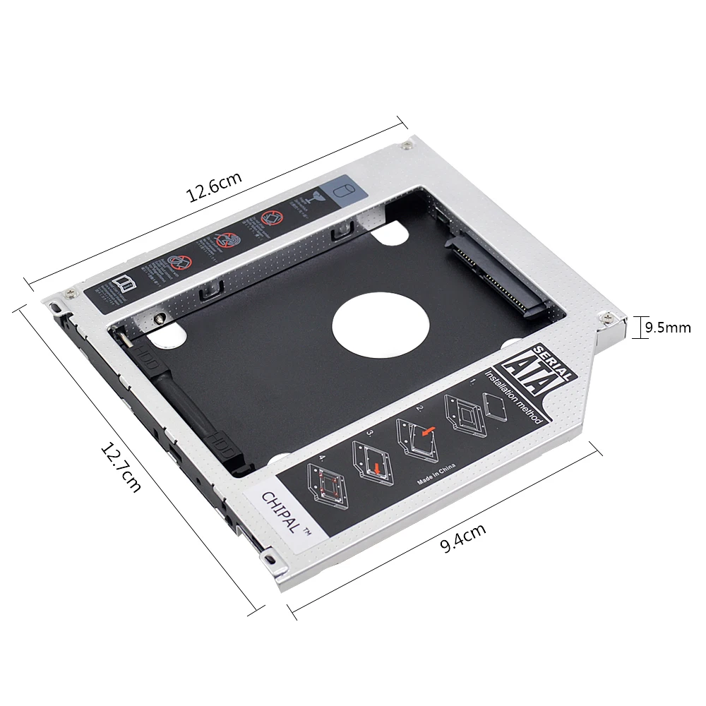 CHIPAL 10 шт. 9 5 мм алюминиевый 2nd HDD Caddy SATA 3 0 2 &quotчехол для SSD Apple Macbook Pro Air 13&quot 15 &quot17&quot
