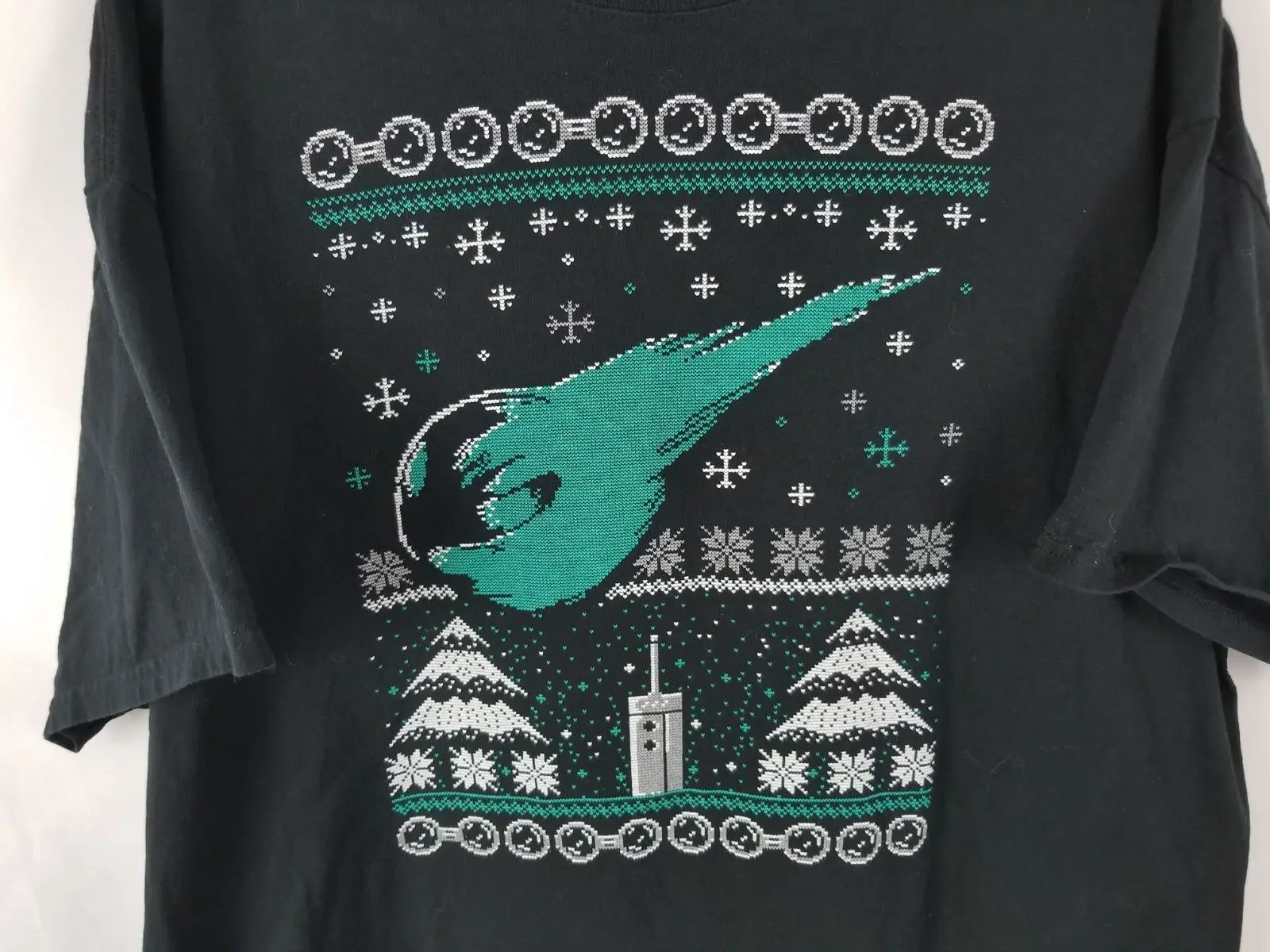Final Fantasy 7 Christmas Shirt Men'S Size Xxl Buster Sword Meteor Materia 2Xl | Мужская одежда