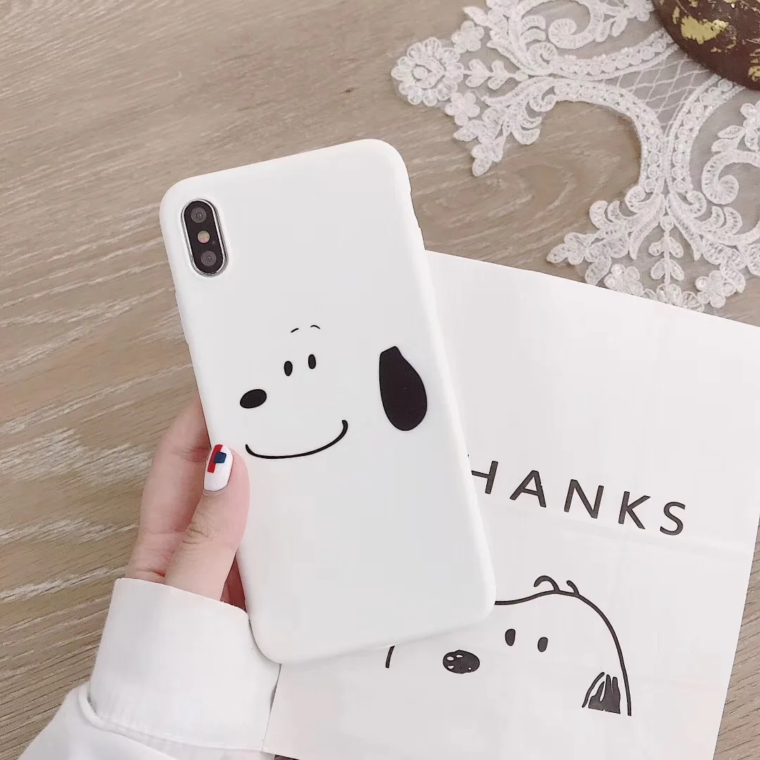 Простой мультяшный аниме щенок чехол для телефона iphone Xs MAX XR 6 6s 7 8 plus конфеты