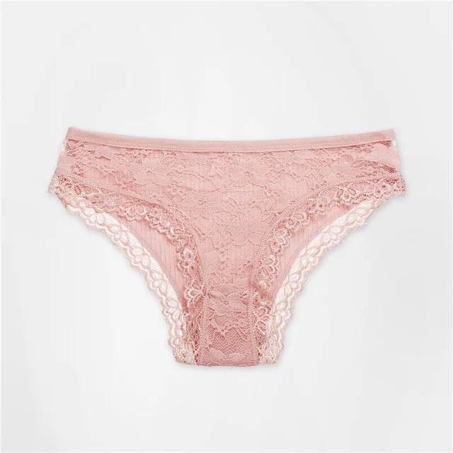 pink Сексуальные кружевные трусики женское хлопчатобумажное белье для девочек милые цветочные интимные трусы белье женское модное женское нижнее белье - Цвет: pink