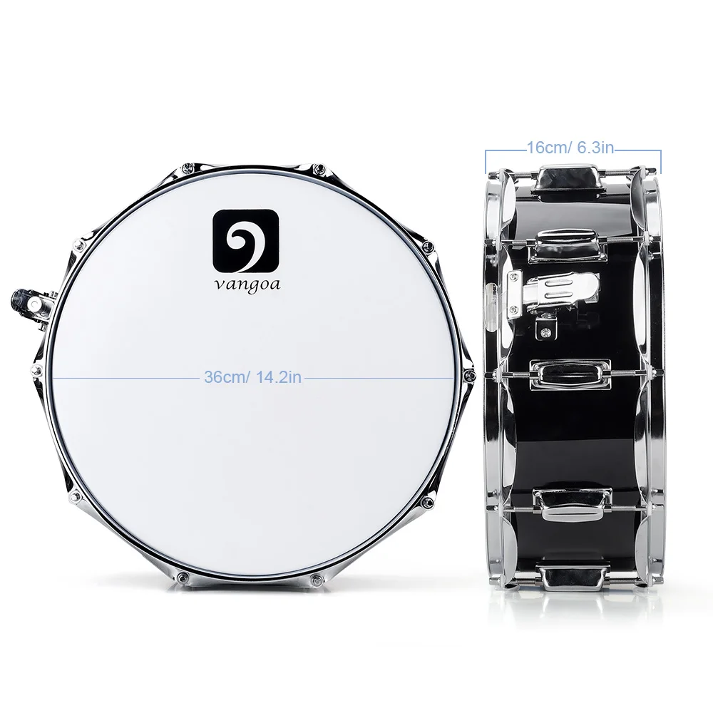 14 дюймов Snare Drum Kit, 1" x 5,5" с барабанными палочками, ключ настройки, ремень, Тренировочный Коврик и сумка
