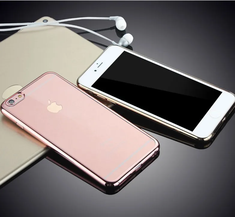 Роскошное Гальванопокрытие, хромированный Прозрачный чехол для iPhone XS MAX XR 8 7 6s 6 Plus 5S SE, прозрачный позолоченный чехол
