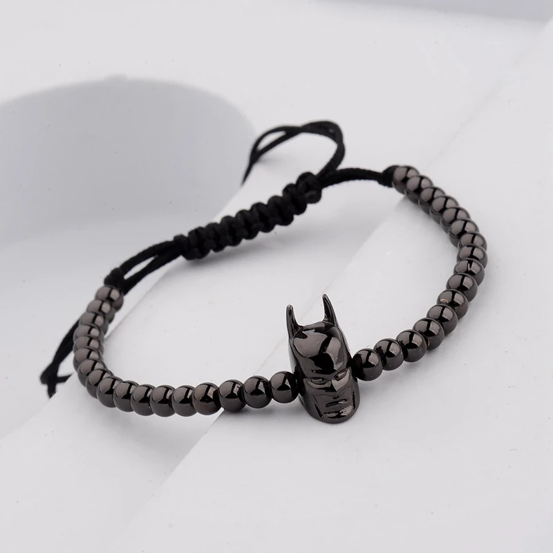 Amader Brand Charm Для Мужчин's Браслеты Бэтмен микро-инкрустация кубического циркония бусины в форме головы леопарда Одежда «Супергерои»/бусины-черепа прикольный браслет