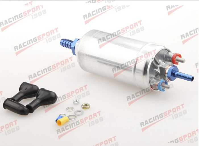 

High Flow Fuel Pump Bosch 044 + 3/4" Inlet 5/16" Outlet Barb Blue