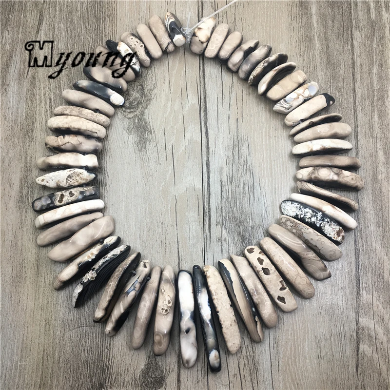 Полный Strand Полированный Бежевый Агаты Спайк Бусины, агат stick Топ пробурено Бусины для ювелирных изделий DIY my1795