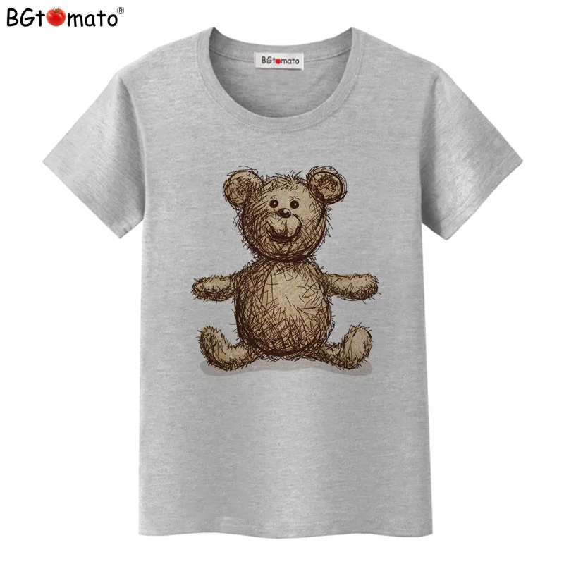 BGtomato Teddy футболка с медведем Милая мультяшная Женские классные летние топы kawaii