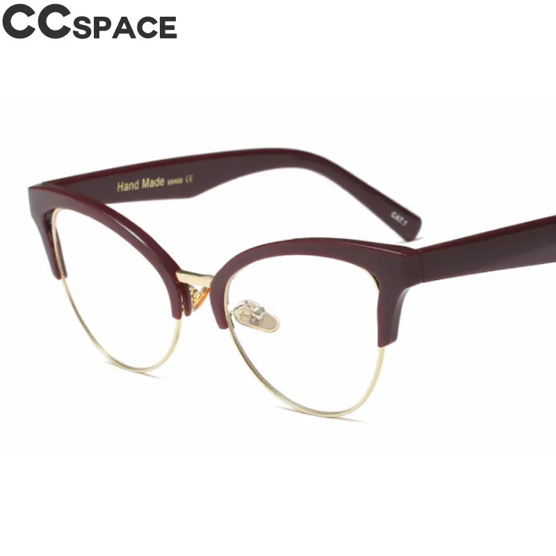 Half Frame Cat Eye Hollow Glasses Frames Women Trending Optical Fashion Computer Glasses 45640
