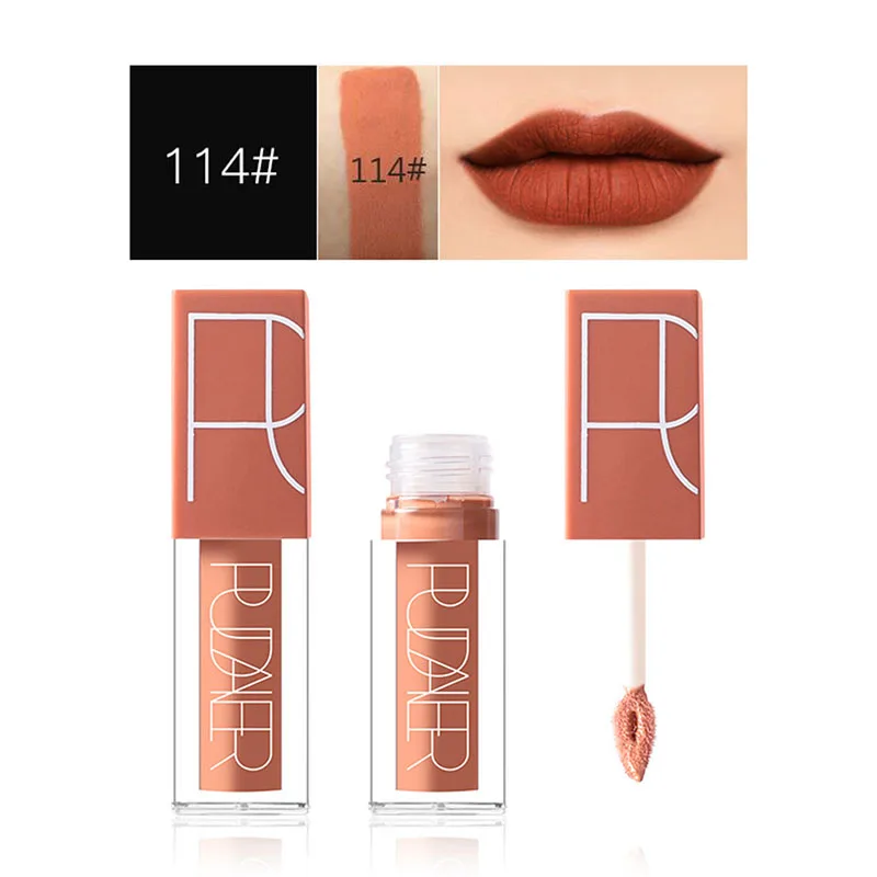 Makeup Lipstick Matte Velvet Liquid Non-stick Cup Lip Glaze Five-color Suit Pumpkin Color Series | Красота и здоровье