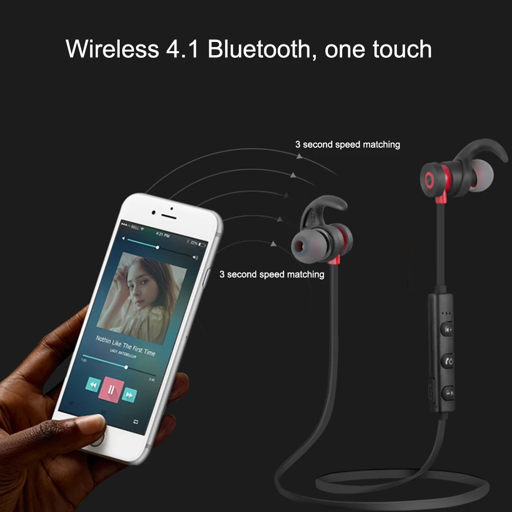 Bluetooth беспроводная Спортивная гарнитура Sweatproof стерео наушники с гарнитурой