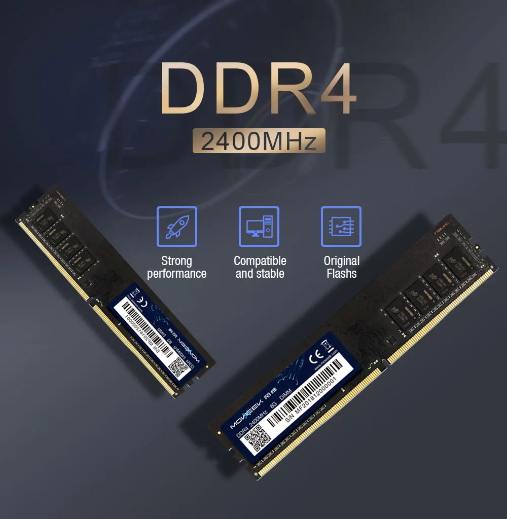 Moweek ram ddr4 16GB Компьютерная память 2400MHz 288PIN 1,2 V для настольного компьютера