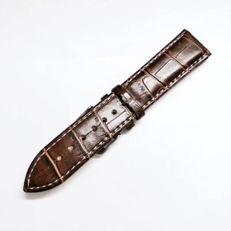 Ремешок из полированной нержавеющей стали для часов 22 мм коричневый натуральной