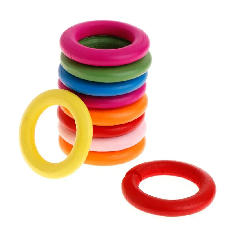 Деревянное кольцо игрушка-попугай жевательная игрушка натуральные красочные