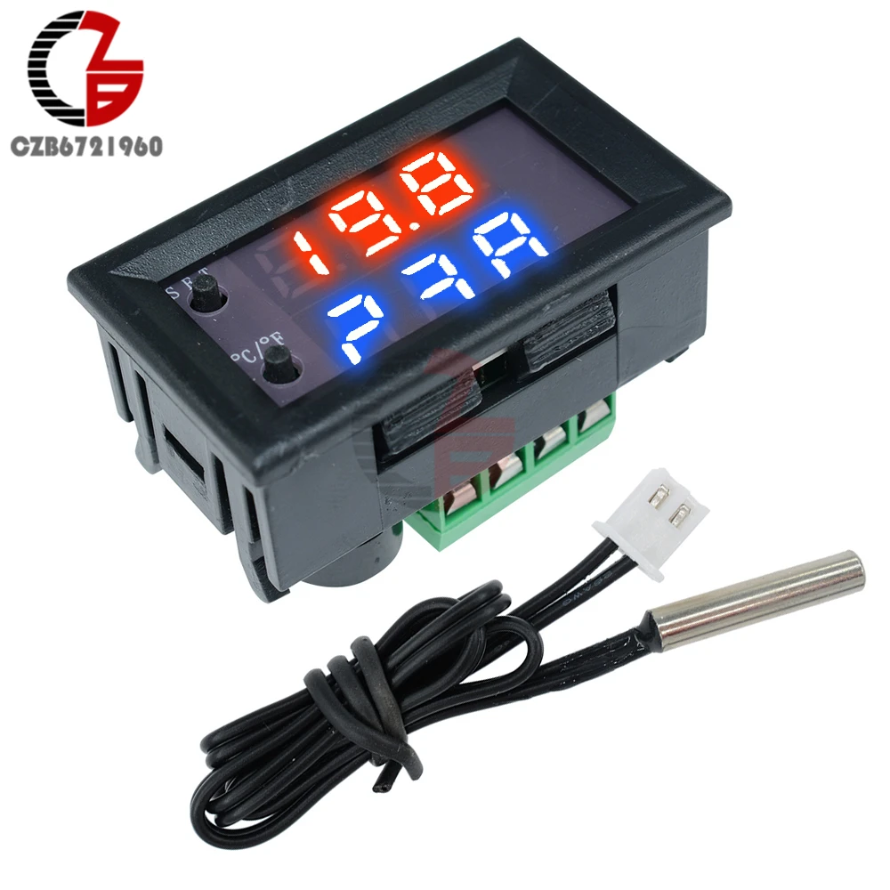 

DC 12V LED Digital Thermostat Celsius Fahrenheit Dual Mode Display Temperature Controller W1209 WK Waterproof NTC Sensor Probe