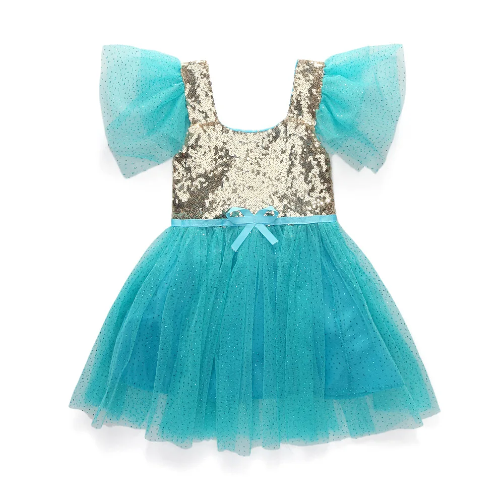 Летние вечерние платья для малышей Кружевное Пышное Платье с цветочным узором