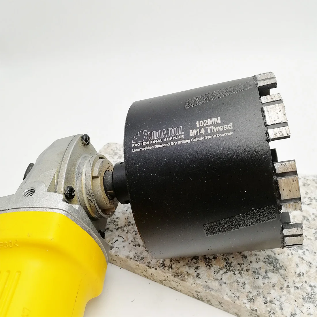 SHDIATOOL 1 шт. M14 Dia102mm лазерная сварка алмазное сухое сверление коронка с боковым