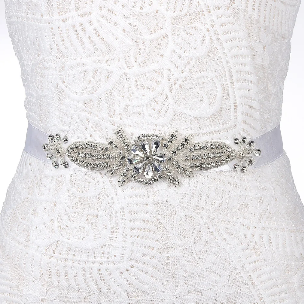 Кружевной атласный ремень Misaya в виде цветка Стразы для свадебного платья