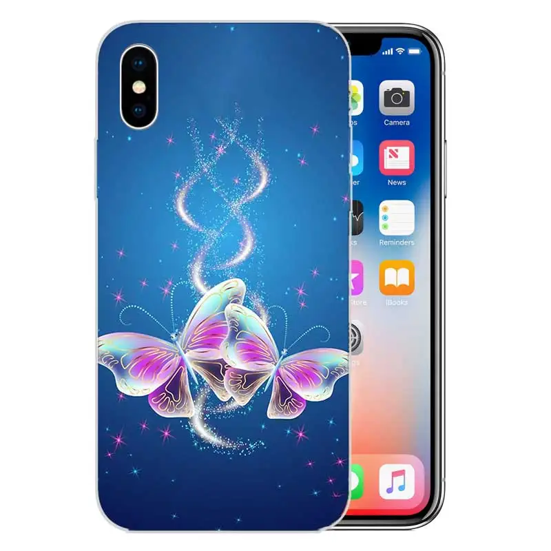 Силиконовый чехол с рисунком бабочки для Apple iPhone 6 6S 7 8 Plus X 10 XS MAX XR 5 5S SE |