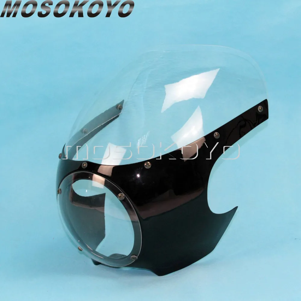 Мотоцикл Кафе Racer головной светильник обтекатель 5-3/" передний светильник Маска Крышка для Harley Chopper Bobber Sportster Dyna Softail