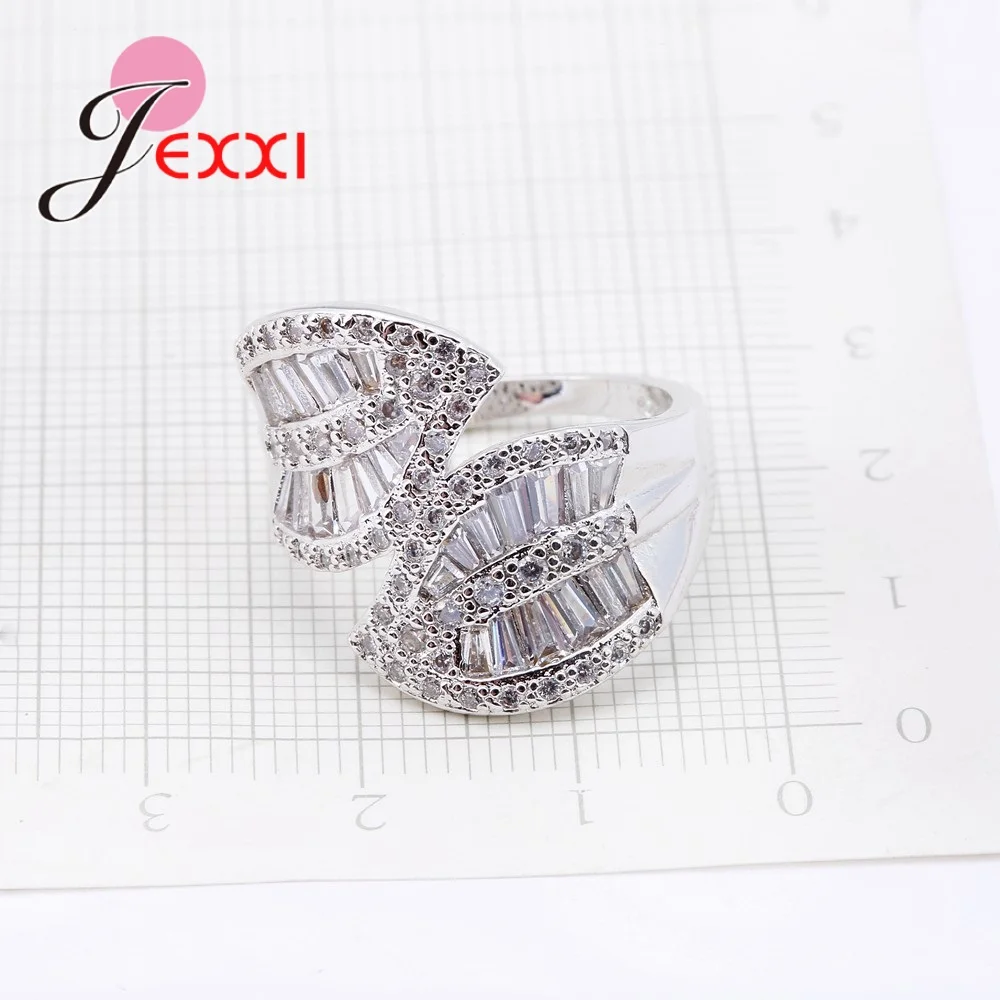 

Women Original Design Fashion Geometric Shape 925 Sterling Silver CZ Zircon Rings For Party Wedding Jewelry Bague Femme