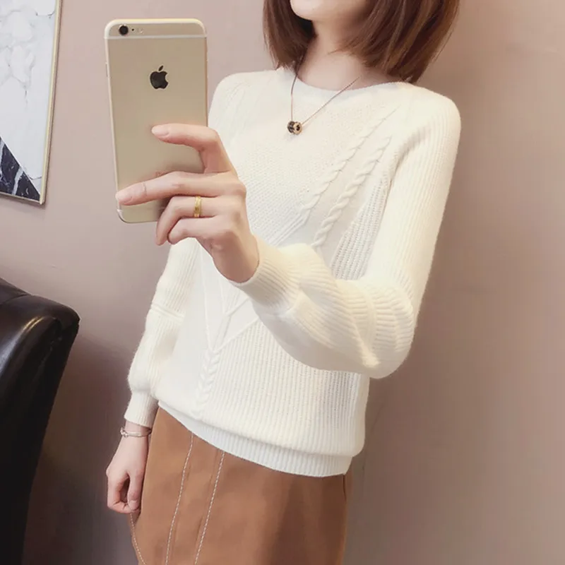 women's sweater short new lazy wind spring and autumn candy color solid bottoming shirt | Женская одежда